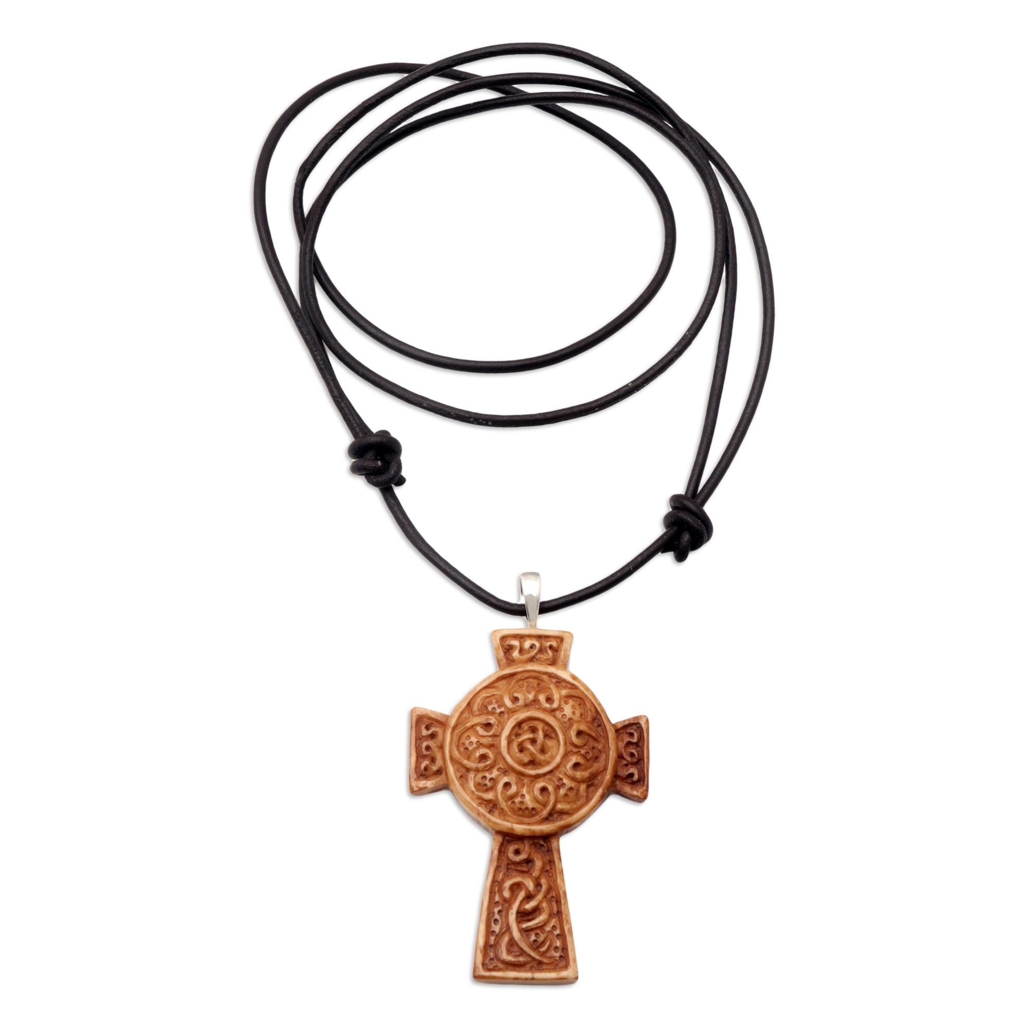 NOVICA 'Octopus Refuge' Pendant Necklace - Stainless Steel & Leather, Handcrafted, Adjustable - View #2