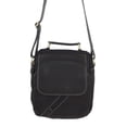 thumbnail image 1 of NOVICA Artisan Handcrafted Leather Shoulder Bag Fair Trade Thai Black Handbags Messenger Solid Thailand ' Voyager in Black', 1 of 7