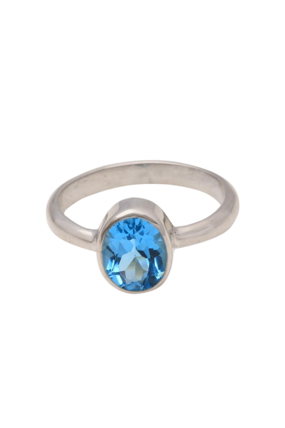 London blue topaz single stone ring, 'True Emotion'