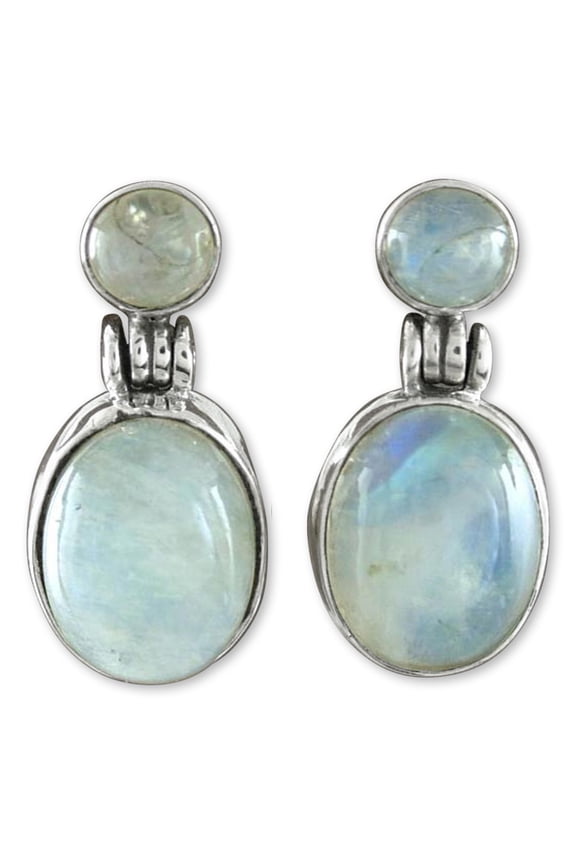 Moonstone dangle earrings, 'Moonlight Delight'