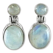 NOVICA Moonstone dangle earrings, Moonlight Delight