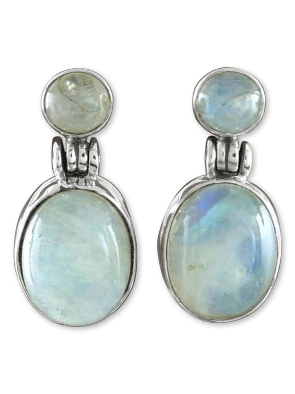 Moonstone dangle earrings, 'Moonlight Delight'