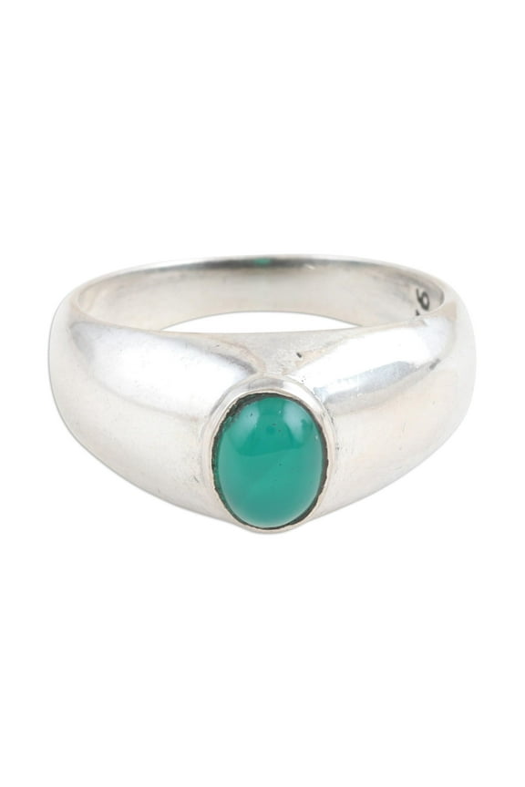 Onyx single-stone ring, 'Forest Accent'