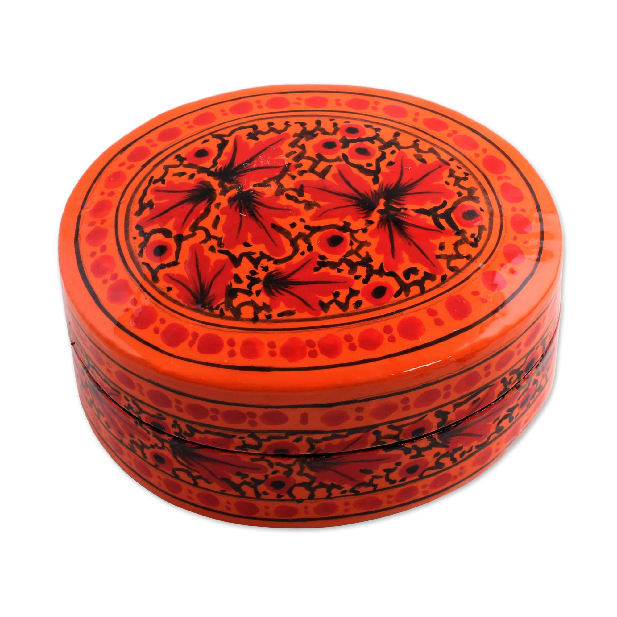 NOVICA Papier mache decorative box, 'Serene Delight'