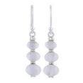 thumbnail image 1 of NOVICA Rainbow moonstone dangle earrings, 'Natural Ellipses', 1 of 7
