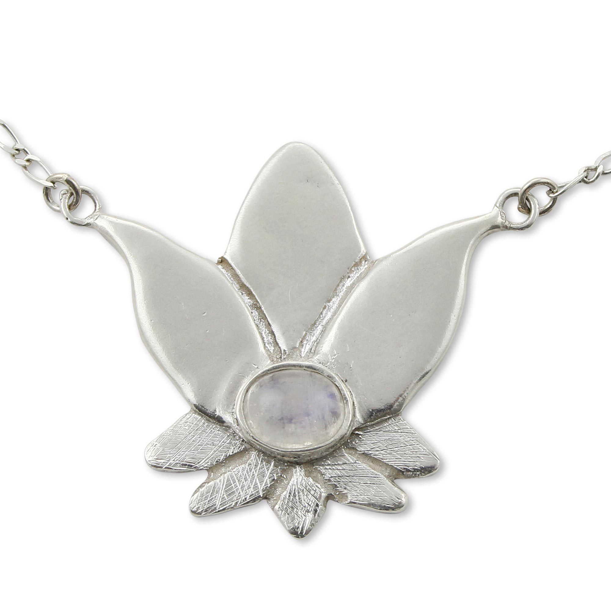 NOVICA 'World Of Violet' Flower Pendant Necklace - .925 Sterling Silver, Real Preserved Flower In Resin, 20.75 Inch Leather Cord