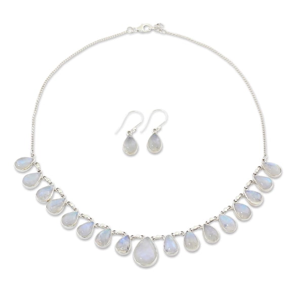 NOVICA Rainbow moonstone jewelry set, 'Lovely Morning'