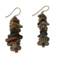 thumbnail image 1 of NOVICA Handmade .925 Sterling Silver Soapstone Beaded Earrings Brass Bauxite Dangle Ghana Bohemian 'Anidaso', 1 of 5