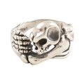 thumbnail image 1 of NOVICA Sterling silver cocktail ring, 'Skeleton Embrace', 1 of 6