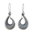 thumbnail image 1 of NOVICA Artisan Handmade Sterling Silver Dangle Earrings Textured from Guatemala Thailand [1.2 in L x 0.5 in W] ' Coral Hooks', 1 of 7