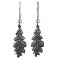 thumbnail image 1 of NOVICA Artisan Handmade Sterling Silver Dangle Earrings 925 Oak Leaf Artisan Crafted Thailand Tree [2.2 in L x 0.6 in W] ' Midnight Oak Leaf', 1 of 6