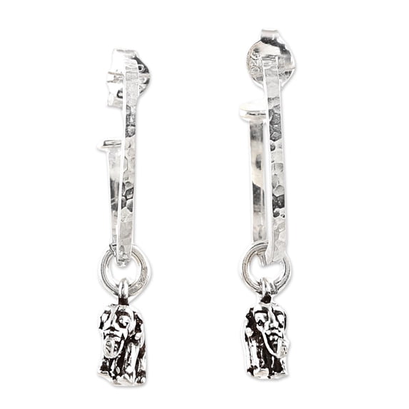 NOVICA Sterling silver dangle earrings, 'Swaying Elephants'