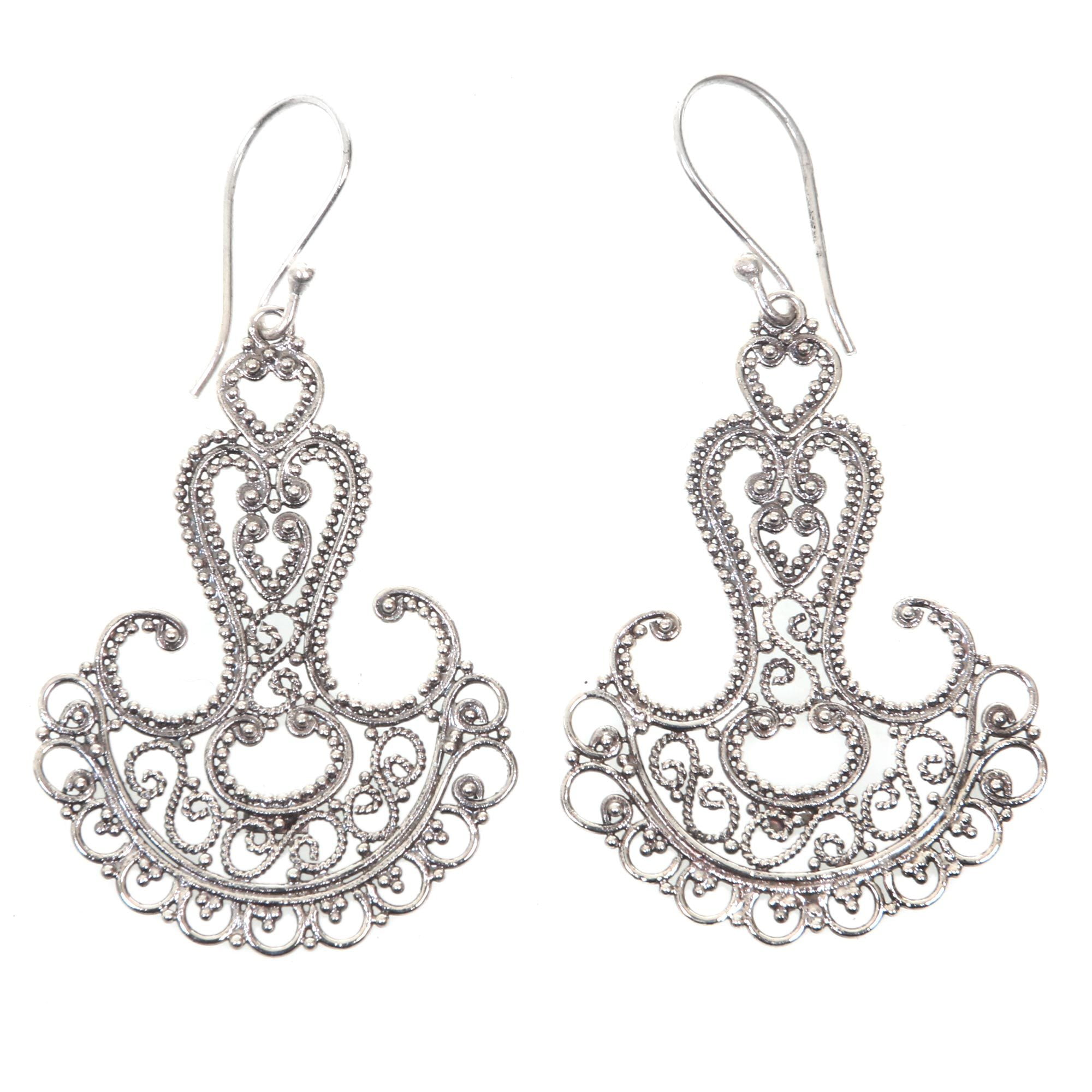 NOVICA Sterling silver filigree earrings, 'Benoa Anchor'