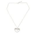 thumbnail image 1 of NOVICA Sterling silver heart necklace, 'Elephants in Love', 1 of 5