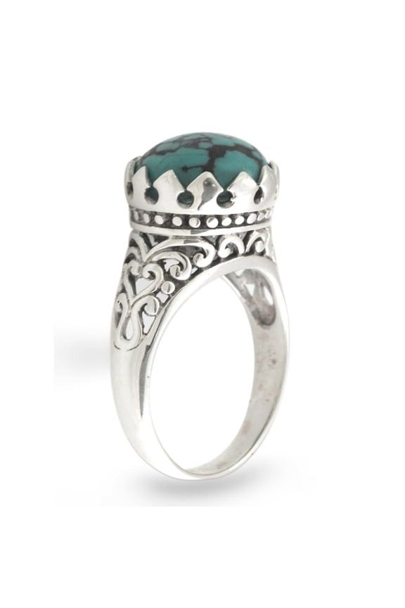 Sterling silver single stone ring, 'Sovereignty'