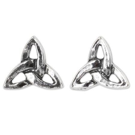 NOVICA Artisan Handcrafted Sterling Silver Stud Earrings Celtic Trinity Knot Stone Thailand Modern [0.3 in L x 0.3 in W] ' Celtic Trinity'