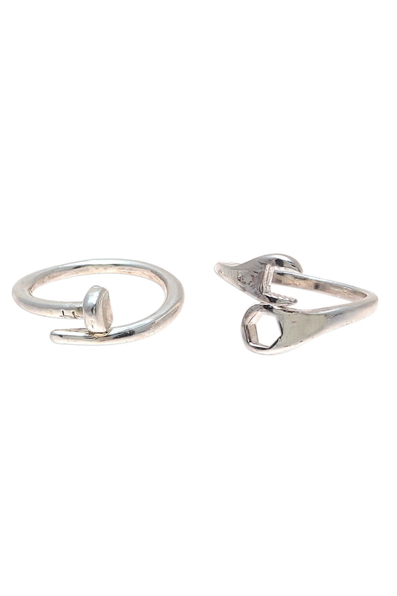 Sterling silver wrap rings, 'Handy' (pair)