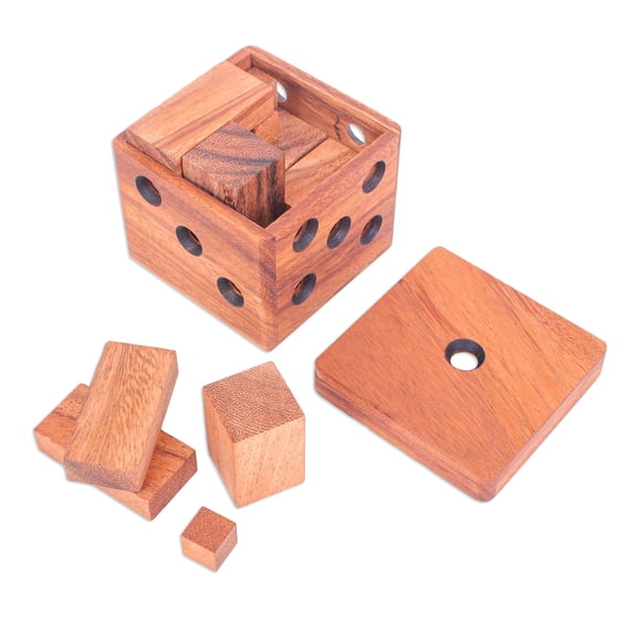 NOVICA Wood puzzle, 'Undone Cube'