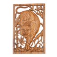 thumbnail image 1 of NOVICA Wood relief panel, 'Hear Me Roar', 1 of 7