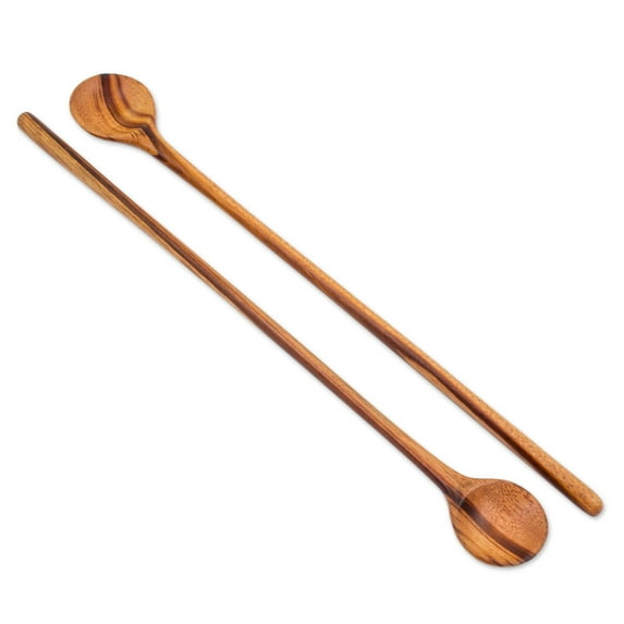 NOVICA Wood spoons, 'Homestyle' (pair)