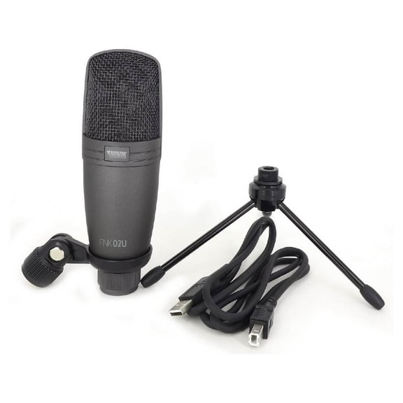 NOVIK NEO FNK 02U/USB  -  Professional Studio Condenser Microphone for DAW Recording & Podcasting (USB Out Connection Cable and Swivel Stand Mount Included)