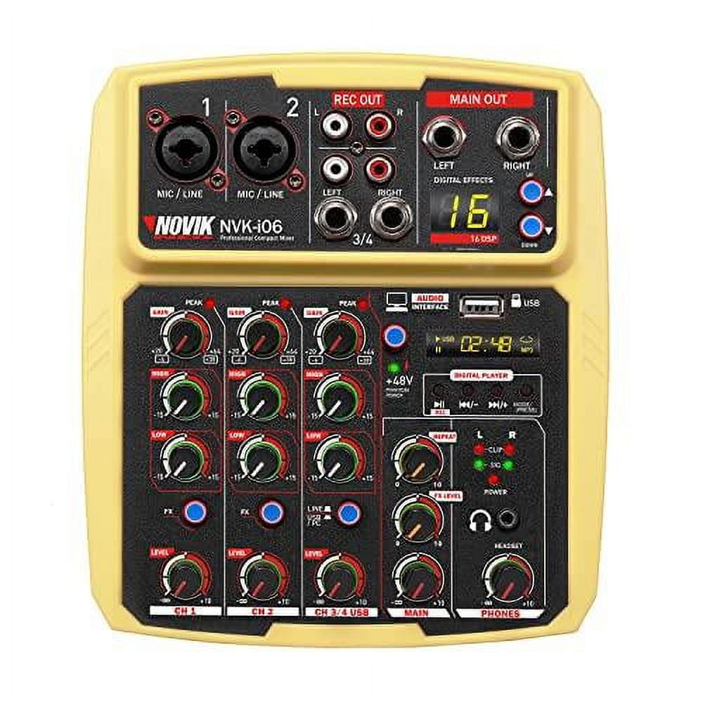 NOVIK NEO PROFESSIONAL COMPACT MIXER 6 Input Channel 16 Digital FX Phantom Power (+48v) 1