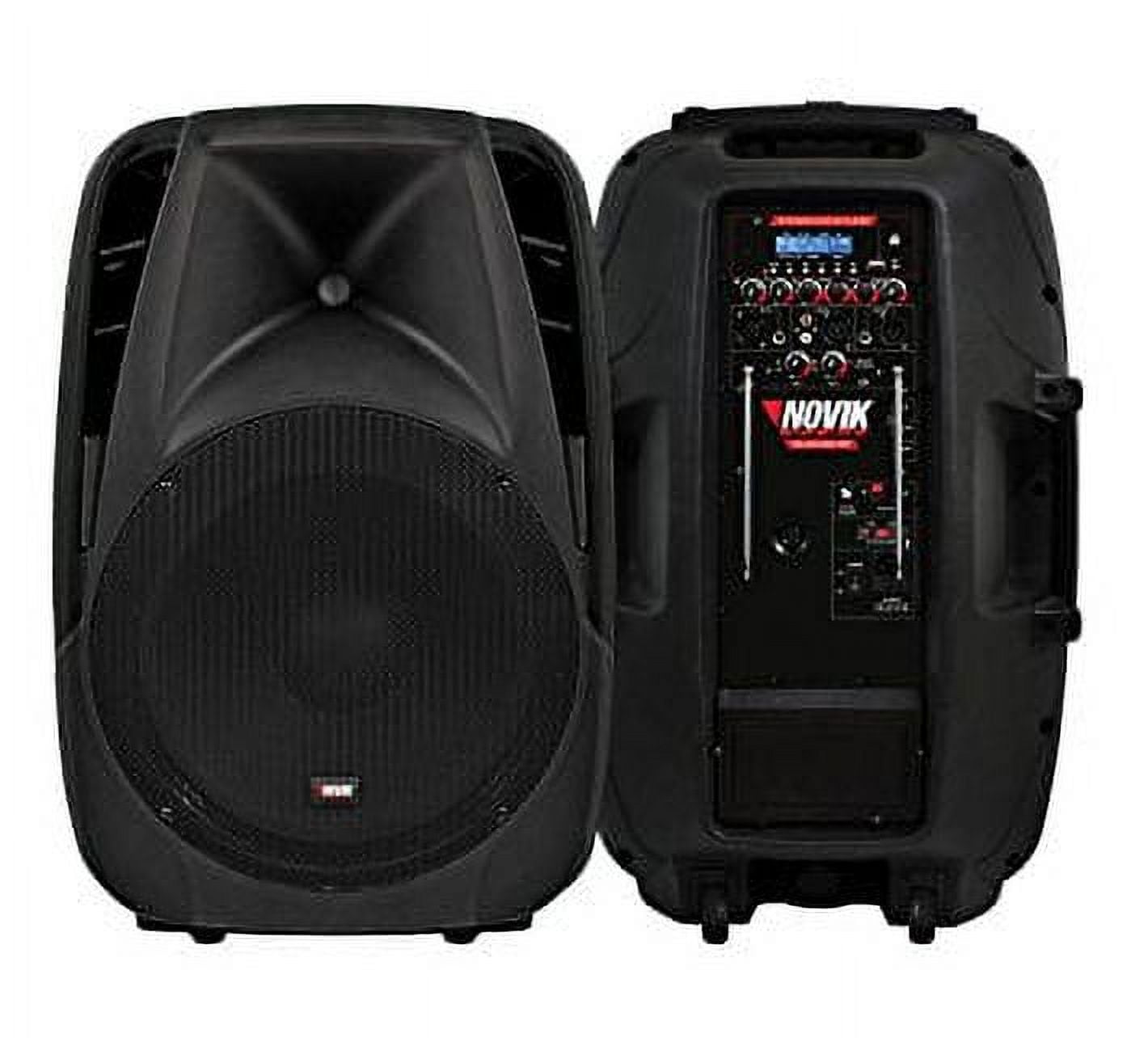 NOVIK NEO ROLLING SOUND 15BT - 15 Inch 1600 Watt 2 Way Battery Powered  Bluetooth Speaker PA System with USB/SD Readers, Remote Control and VHF  Microphone 