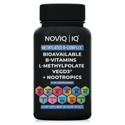 NOVIQ - 11-in-1 Methylated B-Complex Supplement: 680mcg L-Methylfolate(5-MTHF) Thiamine(B1) Riboflavin(B2) Pyridoxal(B6) Methylcobalamin(B12) - VegD3® + Nootropics