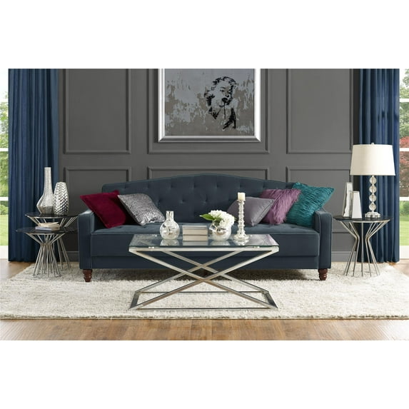 NOVOGRATZ Vintage Tufted Sofa Sleeper II, Blue Velvet