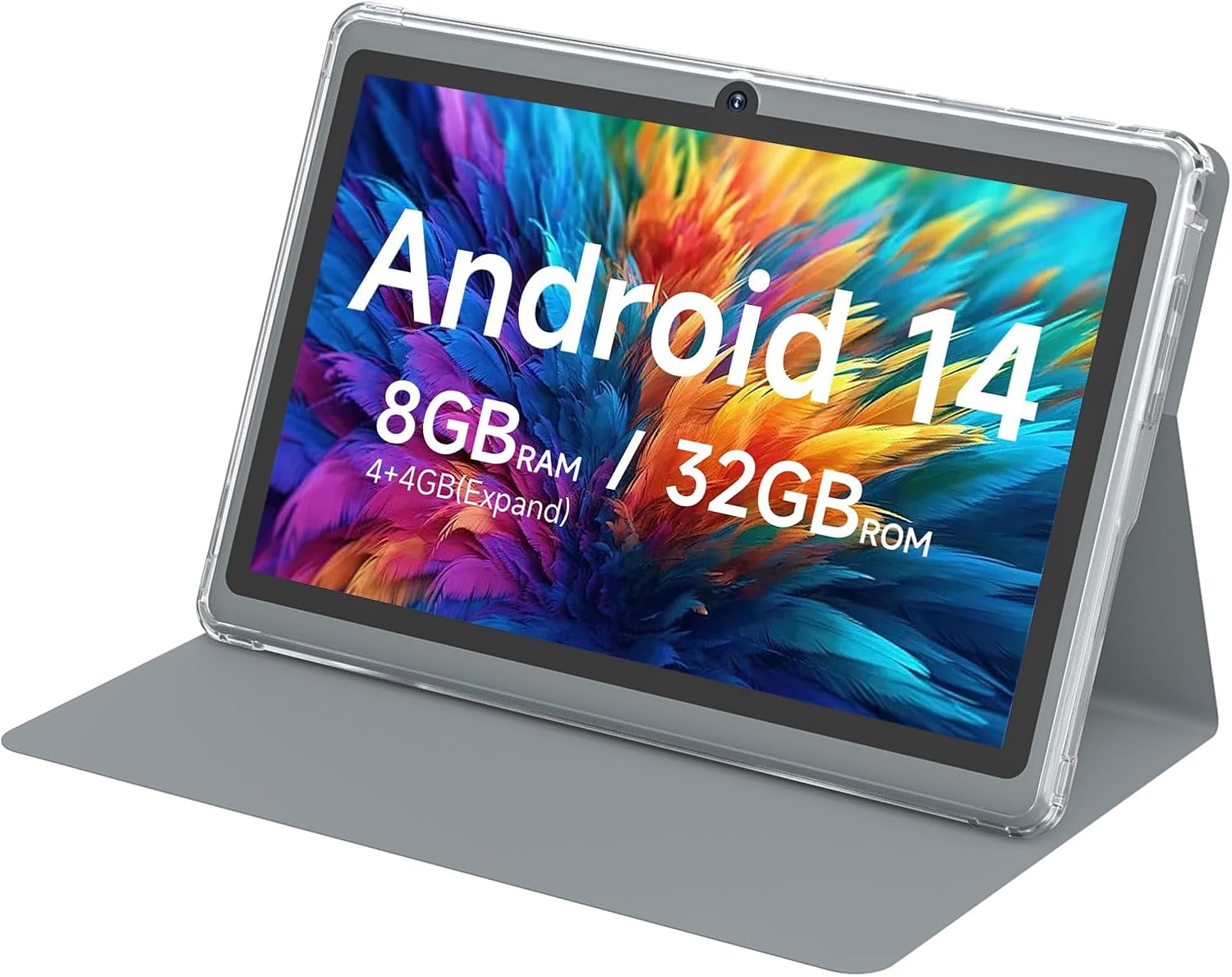 7 Inch Android 14 Tablet,with Case, 8GB (4+4 Expandable) RAM, 32GB ROM, Supports 1TB MicroSD, 1024x600 Display, 2MP+5MP Tableta, 3000mAh Battery, 5G WiFi 6 android tablets, 1.5GHz Processor