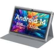 7 Inch Android 14 Tablet,with Case, 8GB (4+4 Expandable) RAM, 32GB ROM, Supports 1TB MicroSD, 1024x600 Display, 2MP+5MP Tableta, 3000mAh Battery, 5G WiFi 6 android tablets, 1.5GHz Processor