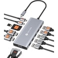 thumbnail image 1 of NOVOO 12-in-1 USB-C Docking Station, Dual Monitor Laptop Hub with 2 HDMI, VGA, 10Gbps USB-C/A Data, 100W PD, SD/TF Card Reader for MacBook, Dell, HP, Lenovo, Surface, 1 of 9
