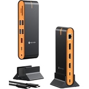 NOVOO 15-in-1 USB C Docking Station, Triple Display Laptop Dock with 8K@30Hz DisplayPort, Dual 4K@60Hz HDMI, 10Gbps USB-C/A, 100W PD, Ethernet, SD/TF, Audio for MacBook, Dell, HP, Lenovo