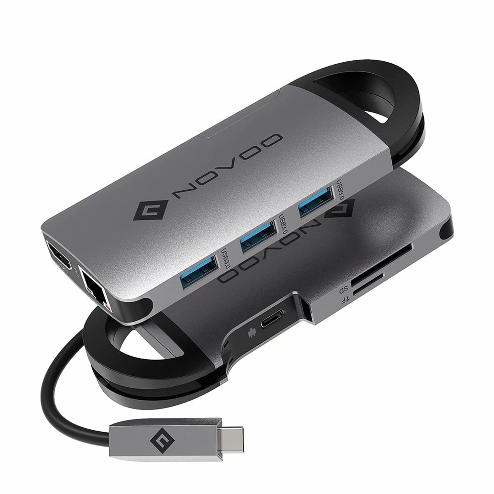 NOVOO USB C Hub with PD Power Delivery, 6 in 1 USB Type C Adapter with
