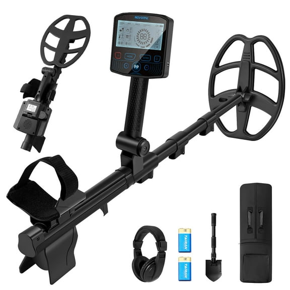 NOVORIK Metal Detector for Adults Professional,Lightweight Adjustable Retractable Metal Detector with Double D 11 Waterproof Coil for Gold Detecting,All-Terrain Pinpointing,Backlit LCD Display