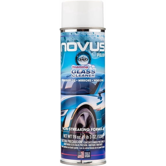 NOVUS 1802 | Glass Cleaner Spray | Powerful Foaming Glass Cleaner, Streak-Free Shine for Home and Auto | Safe for All Glass Surfaces | 16 Ounces (12 Pack)