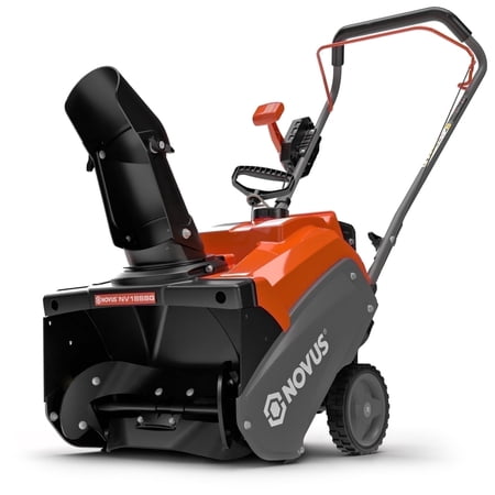 NOVUS 18-Inch Gas Powered Single-Stage Snow Blower with Remote Control Chute Rotation