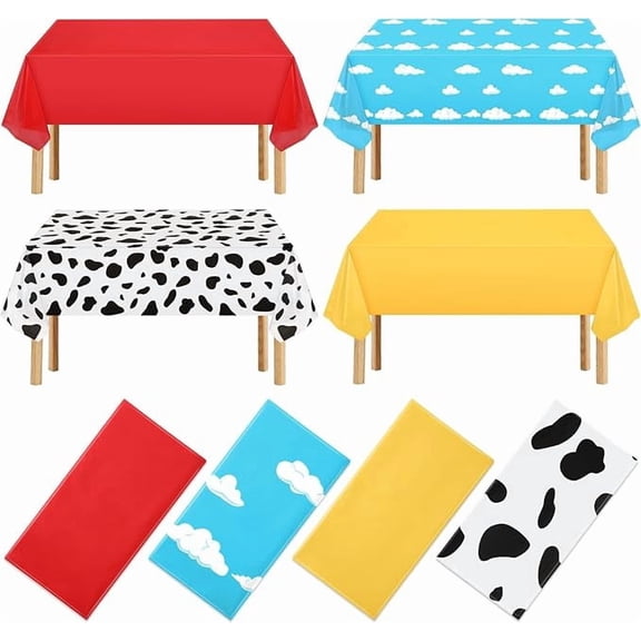 NOVWANG Kids Story Tablecloth, 4 Pack Blue Sky White Cloud Tablecloth