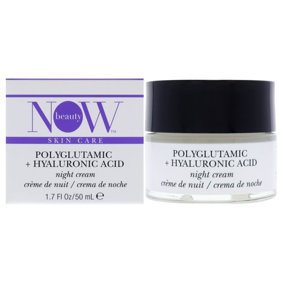 NOW Beauty Polyglutamic Plus Hyaluronic Acid Mositurizer Night Cream , 1.7 oz Cream