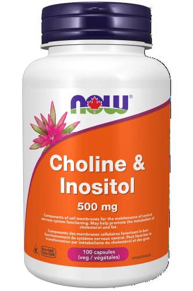 NOW Choline & Inositol (250 mg / 250 mg 100 Caps) 2Pack