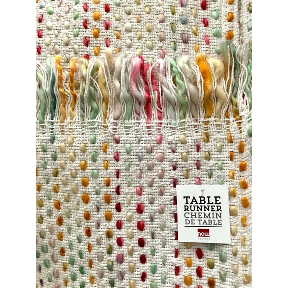 NOW DESIGNS TABLE RUNNER 'TWIRL SUNSET' 12"X72" COTTON BOHO DINING MULTI WEAVE