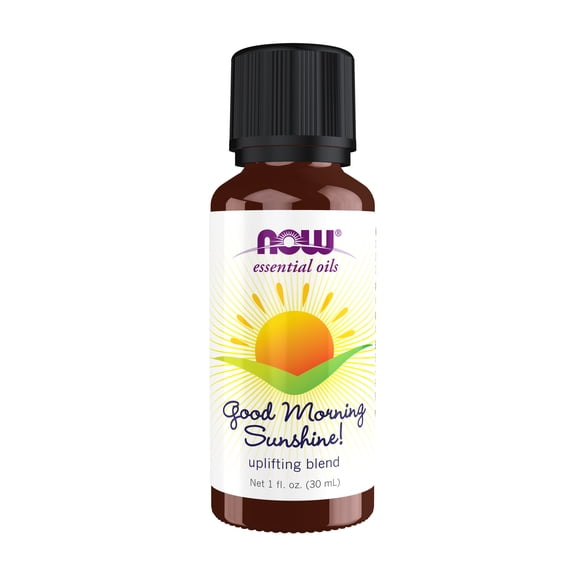 NOW Essential Oils, Good Morning Sunshine Aromatherapy Blend, Soothing Aromatherapy Scent, Blend of Pure Essential Oils, Vegan, Child Resistant Cap, 1-Ounce