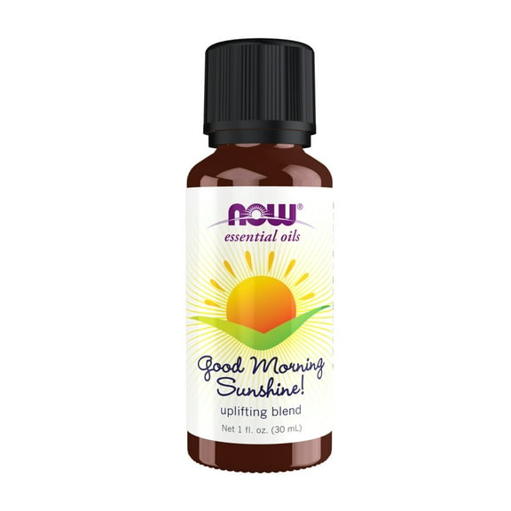 NOW Essential Oils, Good Morning Sunshine Aromatherapy Blend, Soothing Aromatherapy Scent, Blend of Pure Essential Oils, Vegan, Child Resistant Cap, 1-Ounce