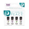 thumbnail image 1 of NOW Essential Oils, Let There Be Peace & Quiet Aromatherapy Kit, 4x 10ml Including Lavender Oil, Peppermint Oil, Eucalyptus Oil and Peaceful Sleep Oil Blend With Child Resistant Caps, 1 of 7