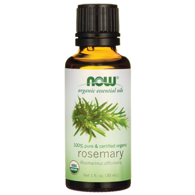 NOW Essential Oils, Organic Rosemary Oil, Purifying Aromatherapy Scent,  Steam Distilled, 100% Pure, Vegan, Child Resistant Cap, 1-Ounce 