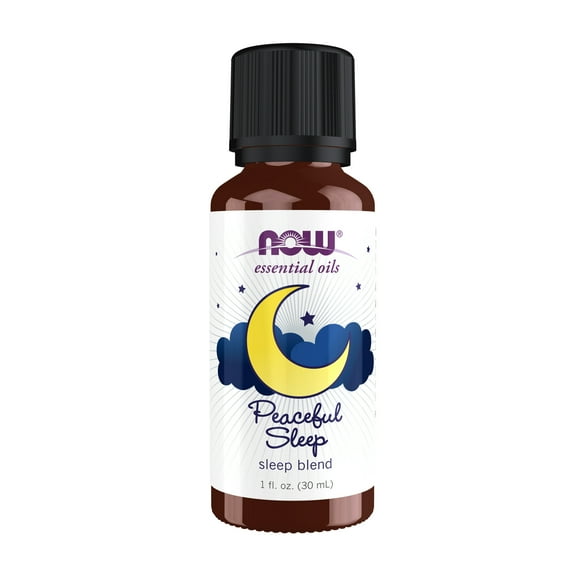 NOW Essential Oils, Peaceful Sleep Oil Blend, Relaxing Aromatherapy Scent, Blend of Pure Essential Oils, Vegan, Child Resistant Cap, 1-Ounce