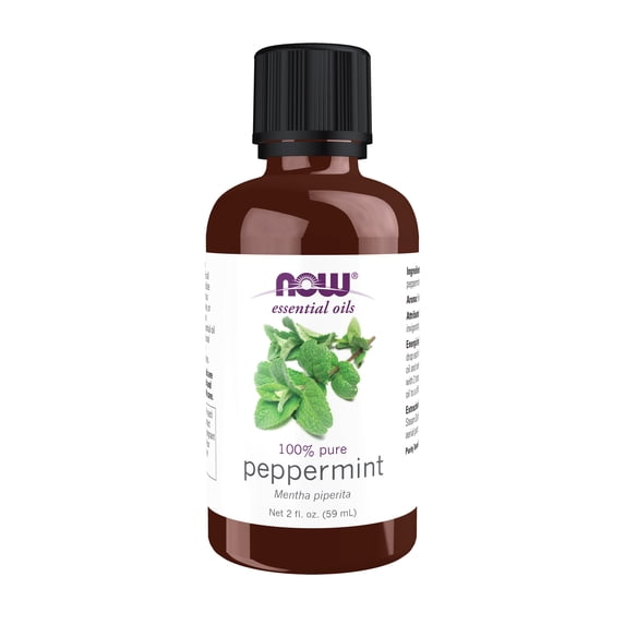 NOW Essential Oils, Peppermint Oil, Invigorating Aromatherapy Scent, Steam Distilled, 100% Pure, Vegan, Child Resistant Cap, 2-Ounce