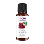 NOW Essential Oils, Rose Absolute, 5% Blend of Pure Rose Absolute Oil in Pure Jojoba Oil, Romantic Aromatherapy Scent, Vegan, Child Resistant Cap, 1-Ounce