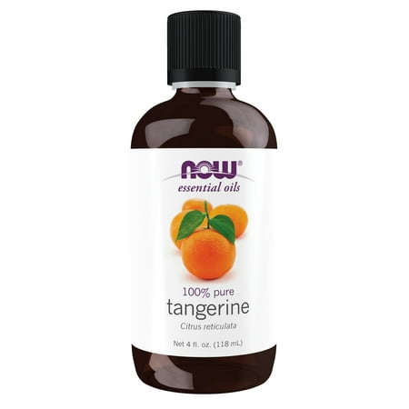 NOW Essential Oils, Tangerine Oil, Cheerful Aromatherapy Scent, Cold Pressed, 100% Pure, Vegan, Child Resistant Cap, 4-Ounce