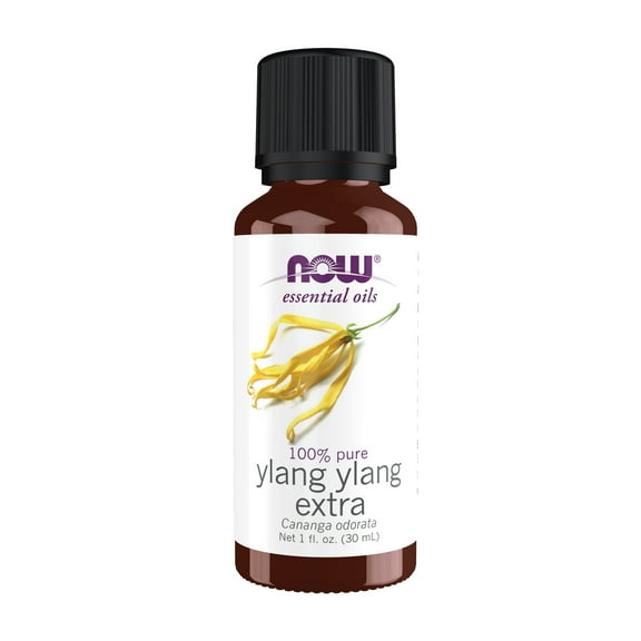 NOW Essential Oils, Ylang Ylang Extra Oil, Steam Distilled, 100% Pure, Child Resistant Cap, 1-Ounce